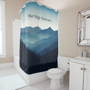 Rideaux De Douche Blue Ridge Mountains, personnalisable