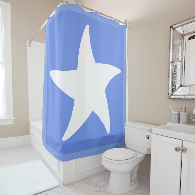 Rideaux De Douche Blue Sea Star (En situation)