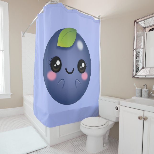 Rideaux De Douche Blueberry de Kawaii (En situation)