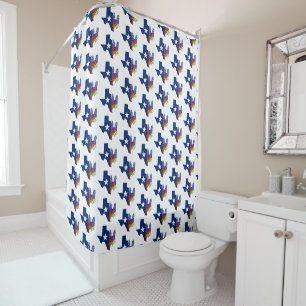Rideaux De Douche Bluebonnets Texas Flowers Fleur sauvage Aquarelle
