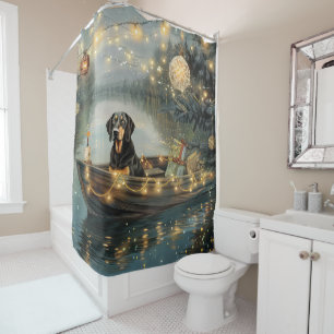 Rideaux De Douche Bluetick Coonhound Noël Festive Voyage