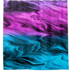 Rideaux De Douche Blurred arrière - plan à la mode pourpre et bleu