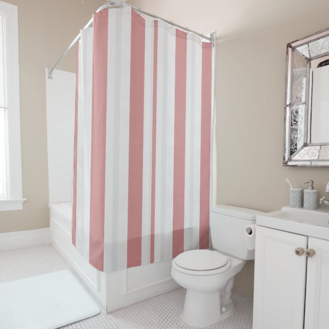 Rideaux De Douche Blush Nordic Stripe  (En situation)