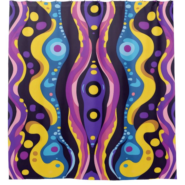 Rideaux De Douche Boho Abstrait coloré 13 (Devant)