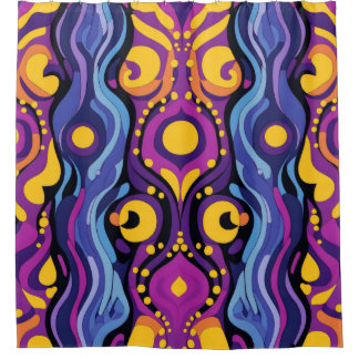 Rideaux De Douche Boho Abstrait coloré 14