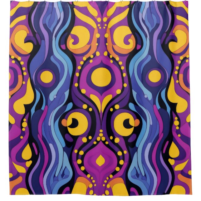 Rideaux De Douche Boho Abstrait coloré 14 (Devant)