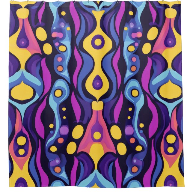 Rideaux De Douche Boho Abstrait coloré 5 (Devant)