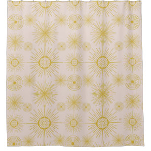 Rideaux De Douche Boho Celestial Sun Stars Ivory Motif