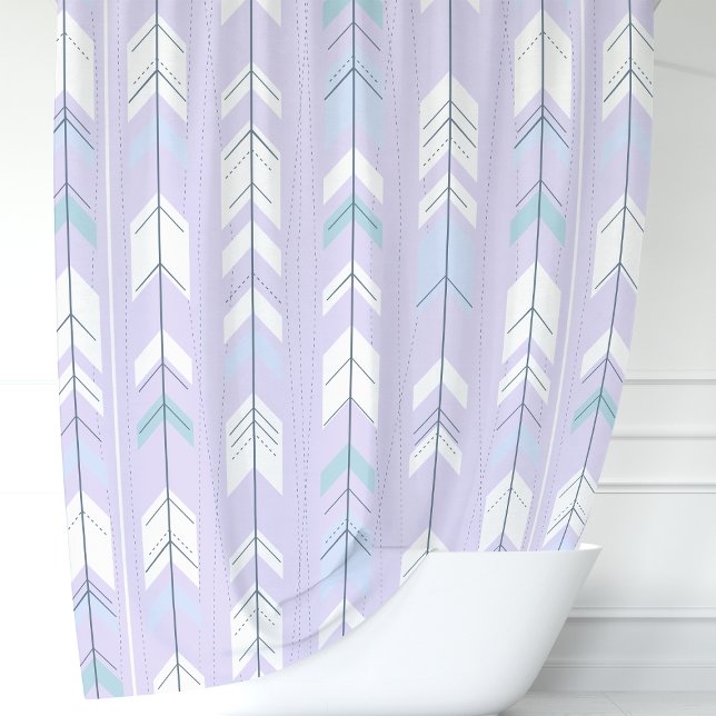 Rideaux De Douche Boho Chic Pastel Violet Flèche (Créateur téléchargé)