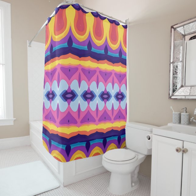 Rideaux De Douche Boho coloré 42 (En situation)
