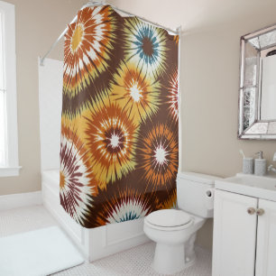 Rideaux De Douche Boho coloré Starburst Tie Dye Design