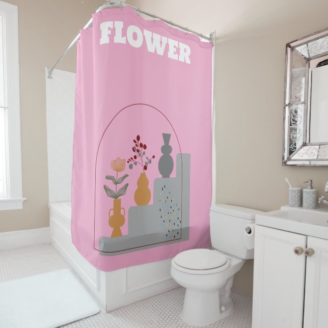 Rideaux De Douche Boho contemporain (En situation)