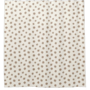 Rideaux De Douche Boho Ditsy Floral Cottagecore Beige Taupe