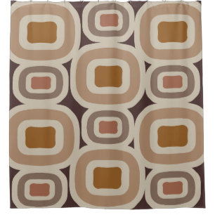 Rideaux De Douche Boho Earth Tones Abstraites