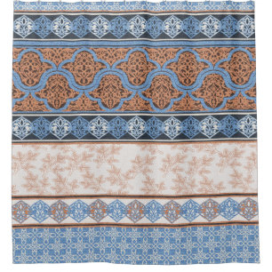 Rideaux De Douche Boho Floral Stripes : Ethnic Seamless Collection