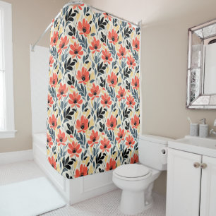 Rideaux De Douche Boho Matisse Fleur Retro Design d'impression