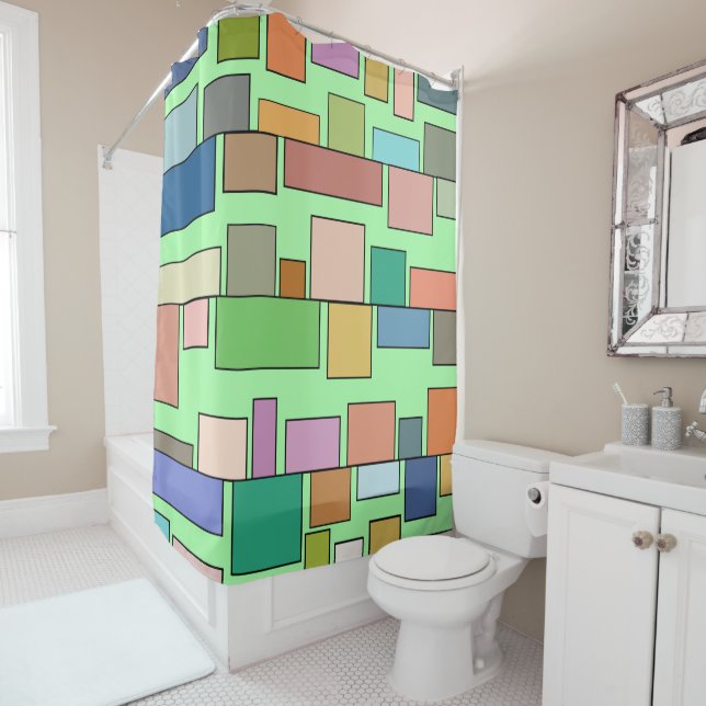 Rideaux De Douche Boho Rectangles (En situation)
