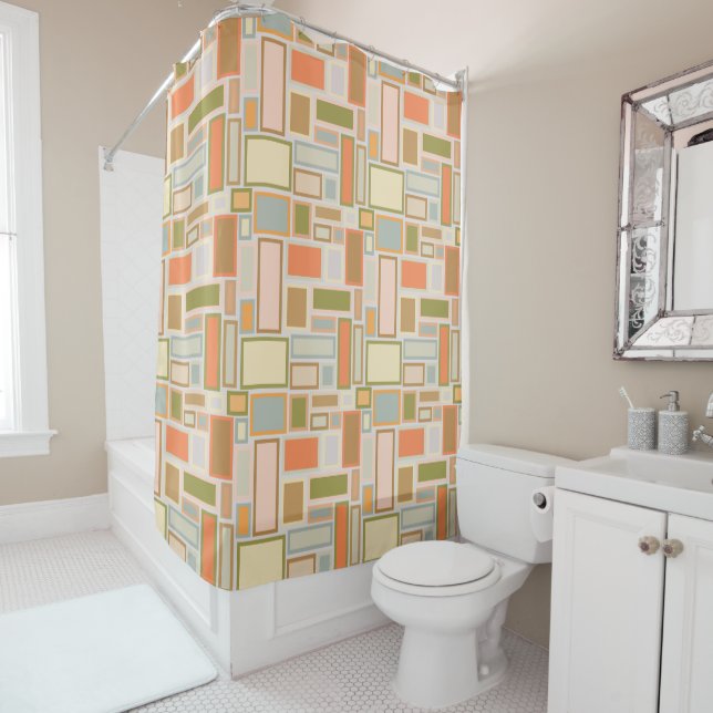 Rideaux De Douche Boho Rectangles (En situation)