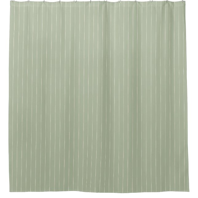 Rideaux De Douche Boho Tribal Vert Sauge et rayure blanche (Devant)