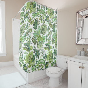 Rideaux De Douche Boho vert Vintage Floral Print