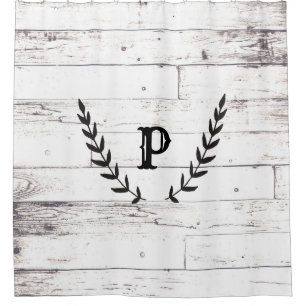 Rideaux De Douche Bois blanc rustique Shabby Chic Laurel Pays