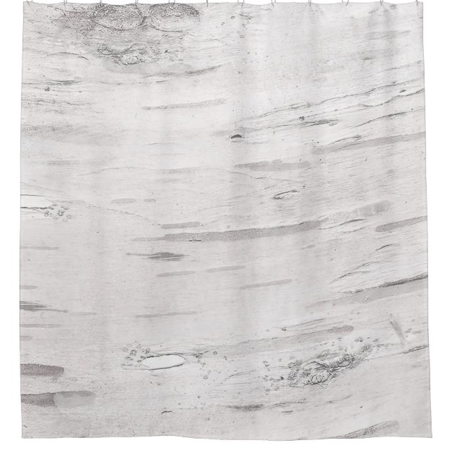Rideaux De Douche Bois de bouleau blanc, grange de ferme rustique de (Devant)