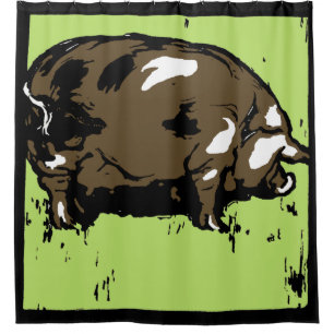 Rideaux De Douche Bois de l'État victorien Animaux de ferme Cochons