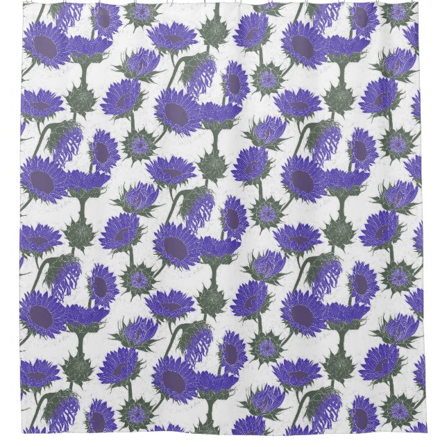 Rideaux De Douche Bois Imprimer Tournesol violet (Devant)
