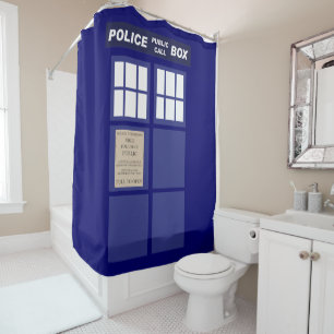 Rideaux De Douche Boîte de police britannique vintage