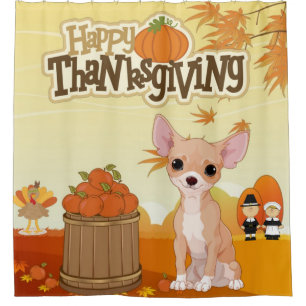 Rideaux De Douche Bon thanksgiving Chihuahua