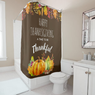 Rideaux De Douche Bon thanksgiving Citrouilles et feuillage d'automn