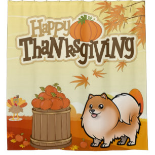 Rideaux De Douche Bon thanksgiving Pomeranian