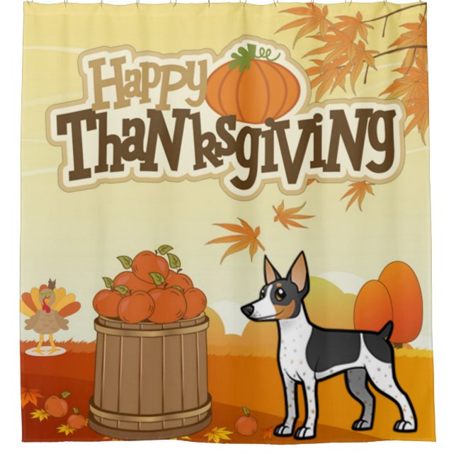 Rideaux De Douche Bon thanksgiving Rat Terrier (Devant)