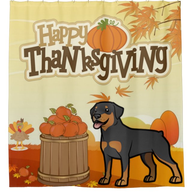 Rideaux De Douche Bon thanksgiving Rottweiler (Devant)