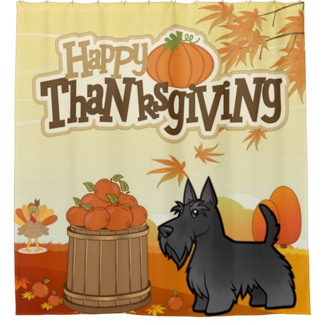Rideaux De Douche Bon thanksgiving Scottish Terrier (Devant)