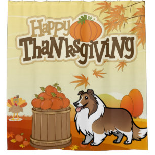 Rideaux De Douche Bon thanksgiving Shetland Sheepdog