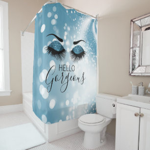 Rideaux De Douche Bonjour magnifiques yeux bleus