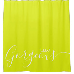 Rideaux De Douche Bonjour merveilleuse Chartreuse White Modern