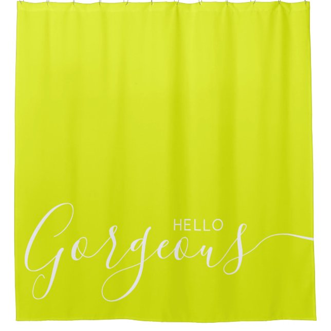 Rideaux De Douche Bonjour merveilleuse Chartreuse White Modern  (Devant)