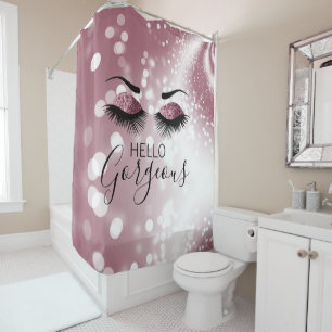 Rideaux De Douche Bonjour merveilleuse Parties scintillant Rose yeux