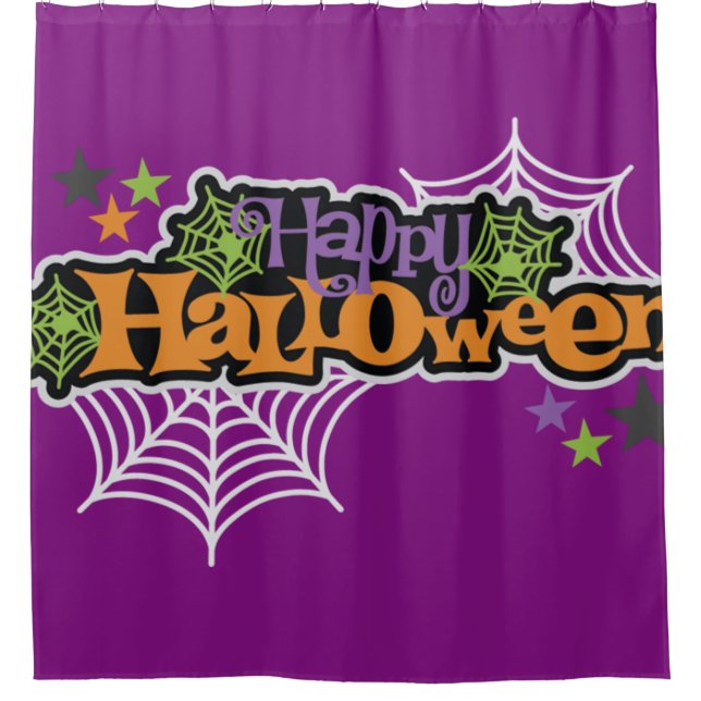 Rideaux De Douche Bonne Halloween Spider Webs (Devant)