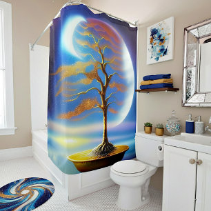 Rideaux De Douche Bonsaï paysage lunaire 