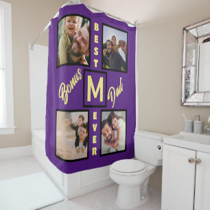 Rideaux De Douche Bonus moderne personnalisé Papa Stepdad 4 Photo Co