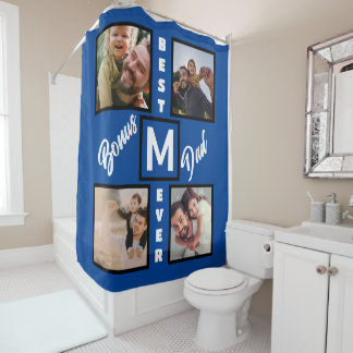 Rideaux De Douche Bonus moderne personnalisé Papa Stepdad 4 Photo Co