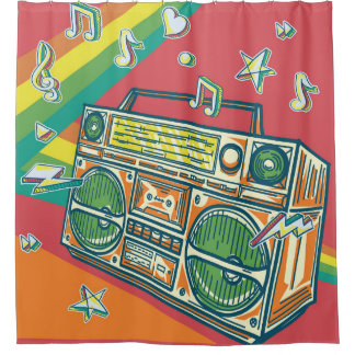 Rideaux De Douche Boom Box Funky Conception colorée