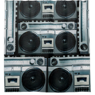 Rideaux De Douche Boombox radio vintage