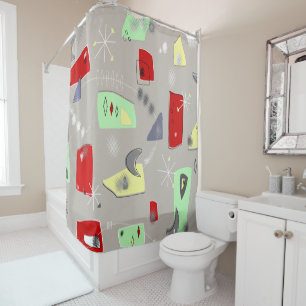 Rideaux De Douche Boomerangs et abrégés sur de la moitié du sièc