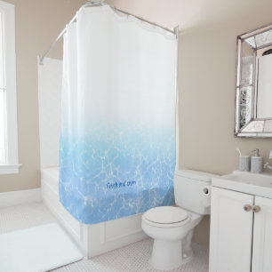 Rideaux De Douche Bord d'eau bleu clair et frais