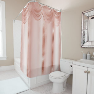 Rideaux De Douche Bordure élégante Rose Gold Drop Valance