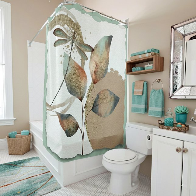 Rideaux De Douche Botanique abstraite (Créateur téléchargé)